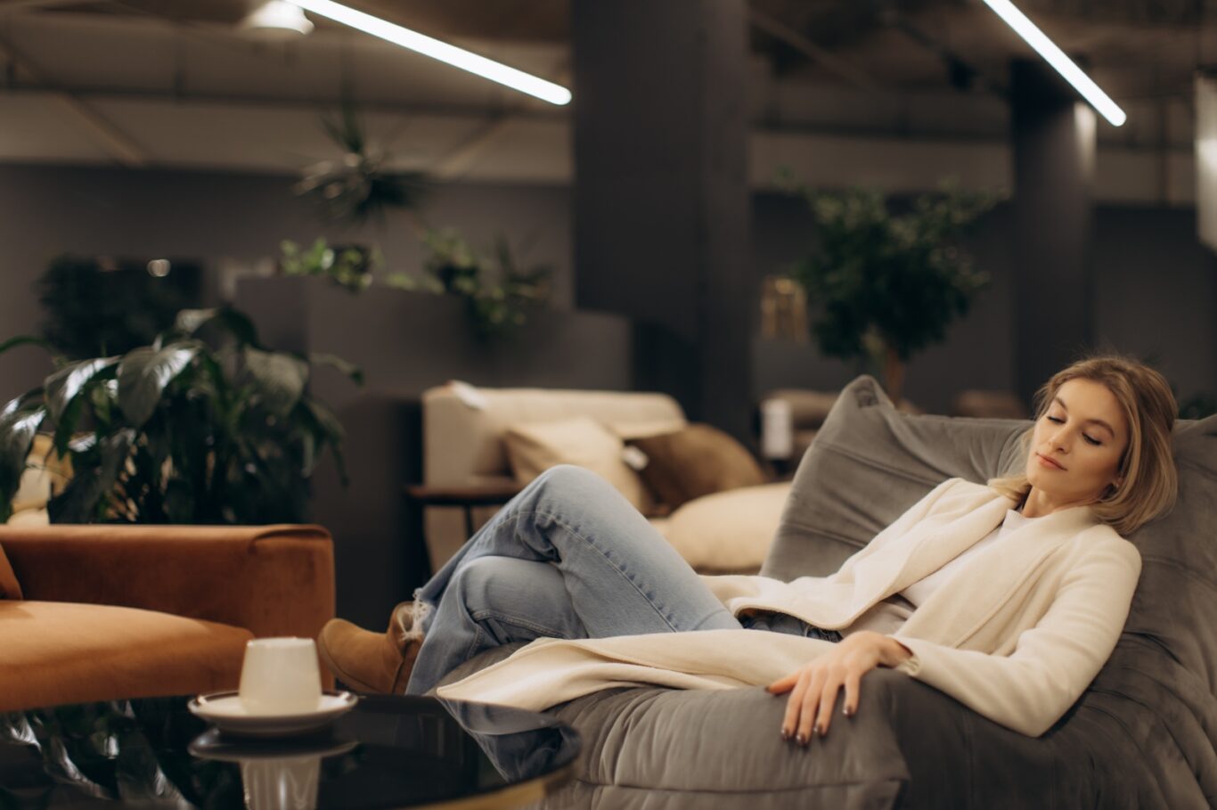 Woman Relaxing Indoors